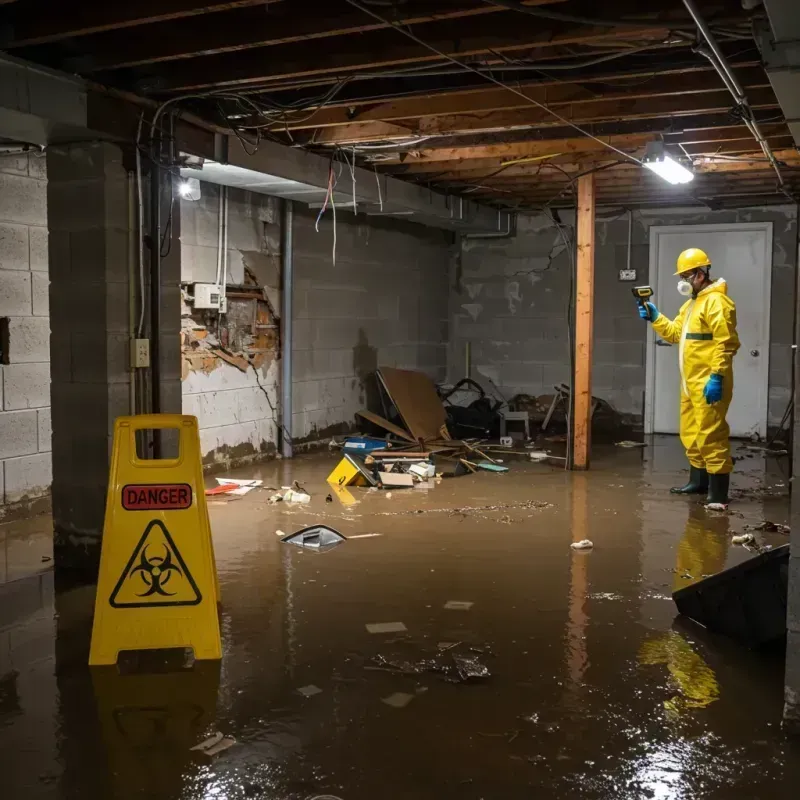 Flooded Basement Electrical Hazard in Royal City, WA Property